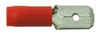 Flachstecker isoliert rot, 6,3 x 0,8 mm (100 Stück)